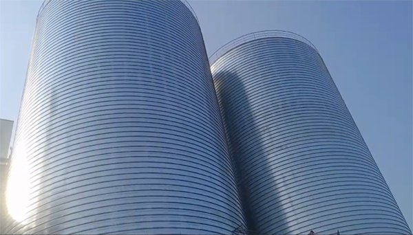 石狮2座混凝土高架卷板仓